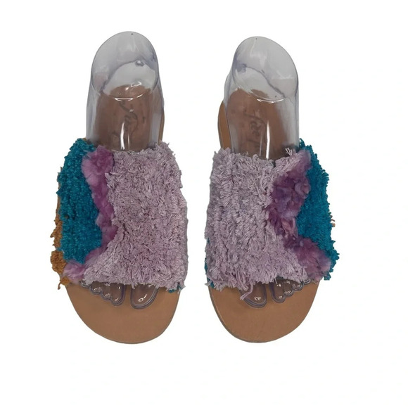 Free People Yuma Woven Mules in Wisteria Combo Sz: 36 - Picture 2 of 9